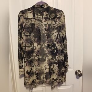 Diesel Long Sleeve Top Women's Size XS Color Black/Ling Bronw